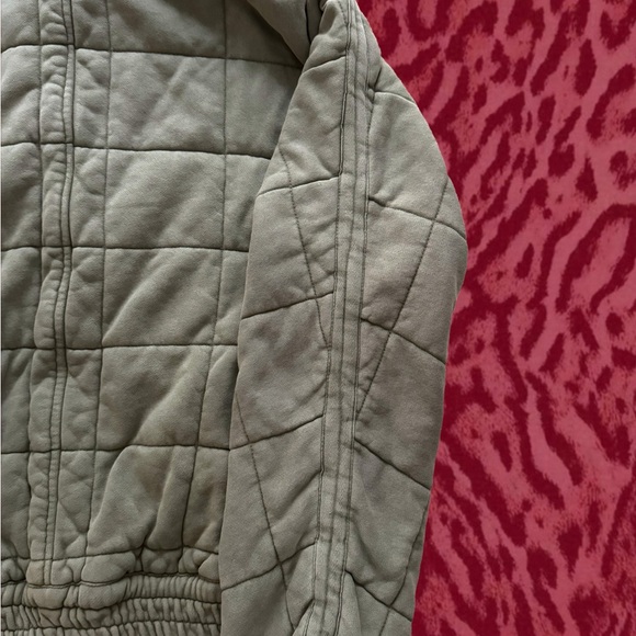 Sage Green Free People Quilted Zip Up Jacket - Picture 7 of 7